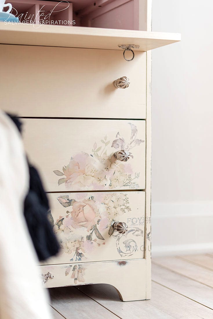 Vintage Flip Writing Desk Dresser Combo