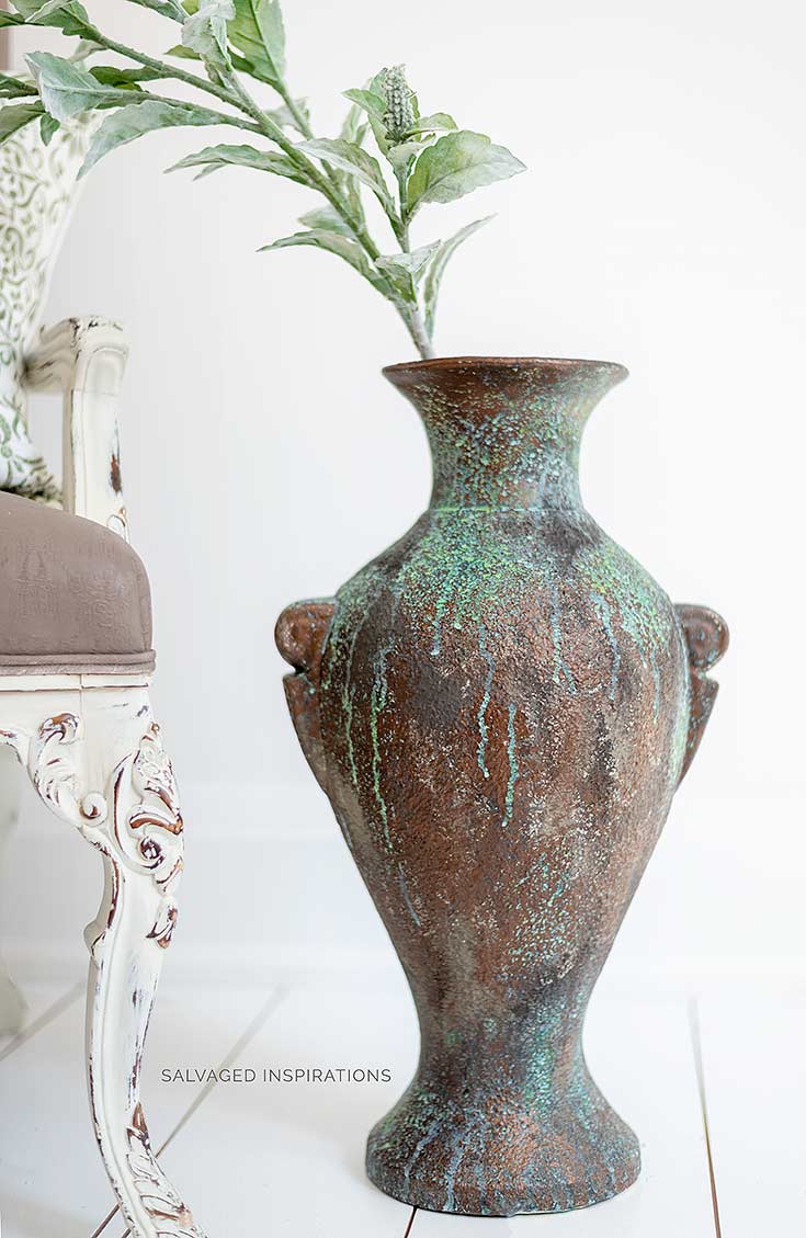 Bronze Painted Patina on Thrift Floor Vase