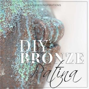 Close Up of DIY Painted Bronze Patina IG