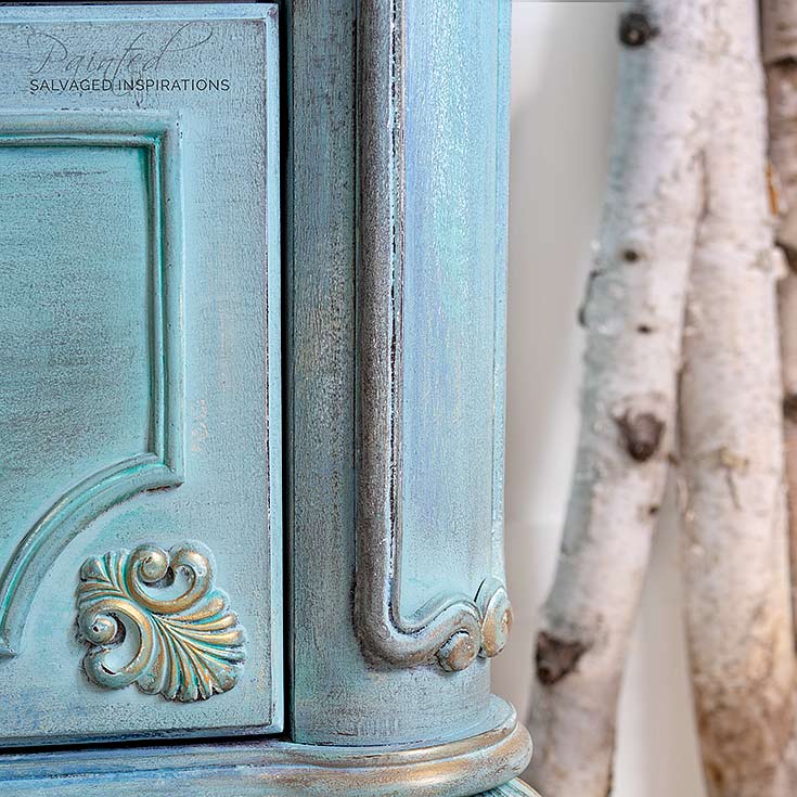 Close Up of Layered Painted Spring Dresser