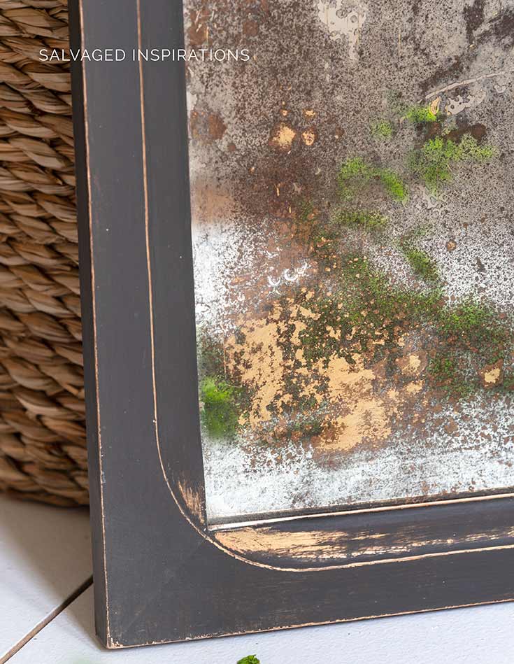 Close Up Of DIY Antique Mirror w Bleach