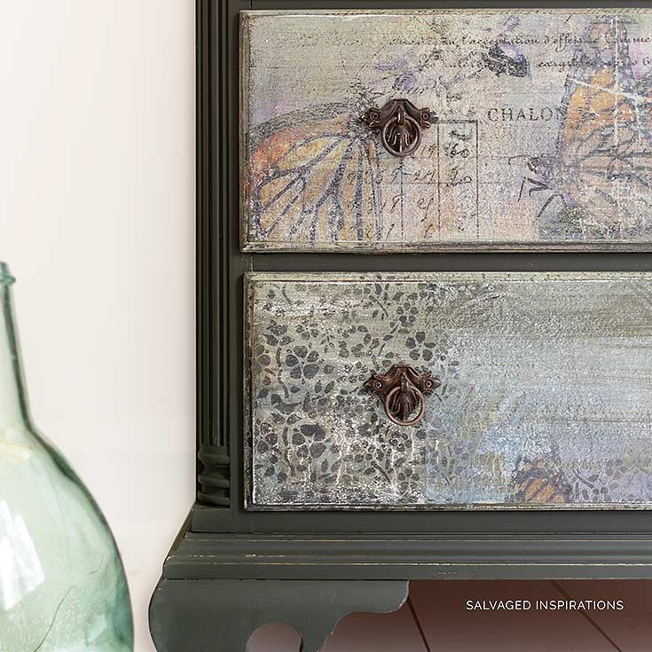 Close Up of Monarch Grace Transfer w Stencil