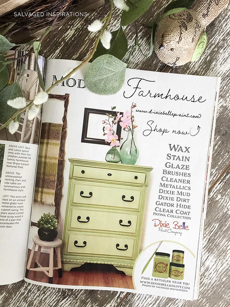 Modern Farmhouse Magazine Full Page Ad w Farmhouse Green Drsr