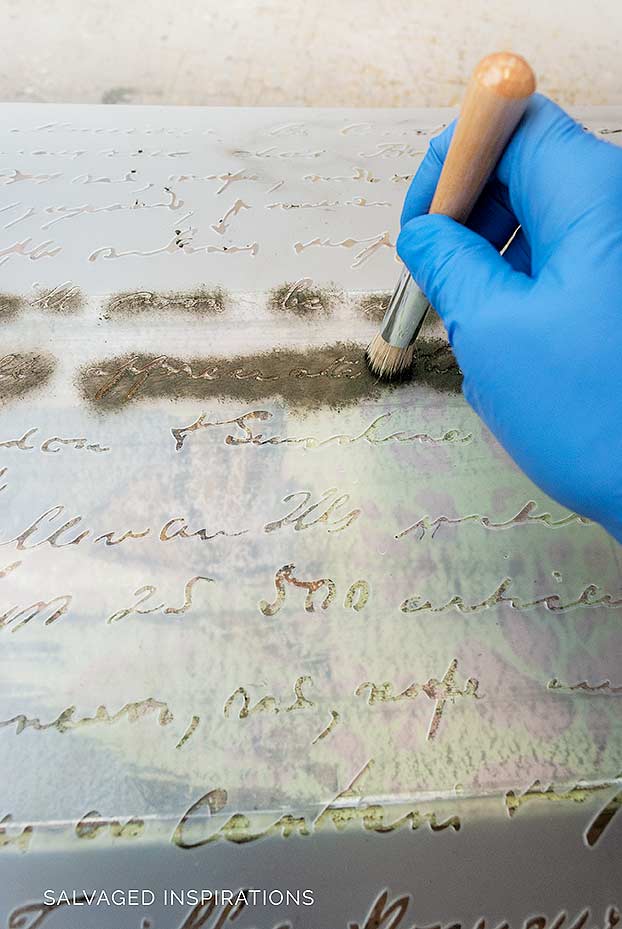 Stenciling Dresser Drawers