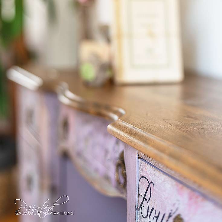 Walnut Stained Desk Top Vintage Desk Makeover IG