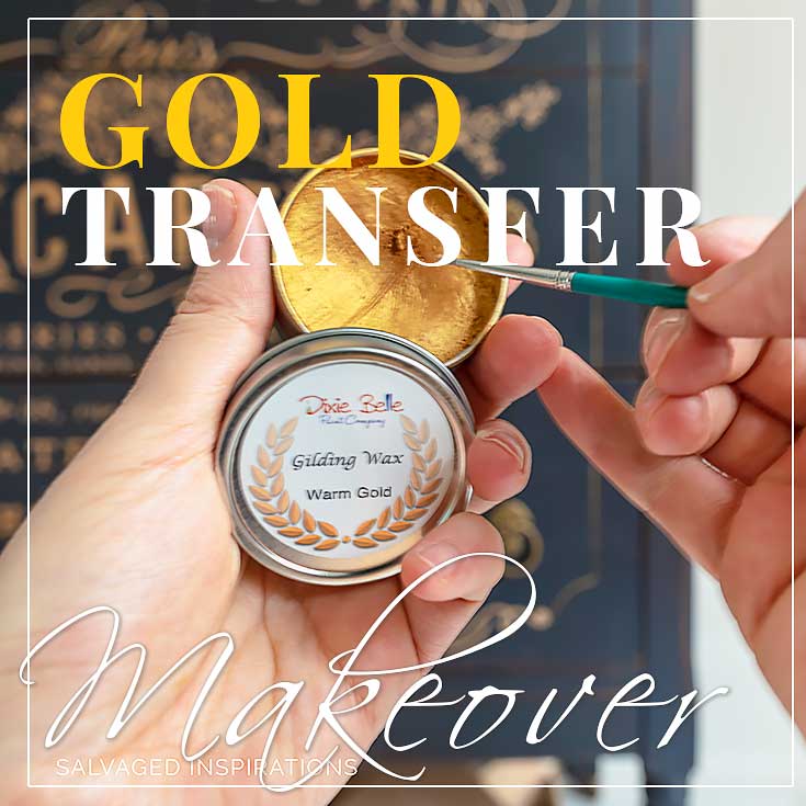 Gold Transfer Tallboy Dresser Makeover