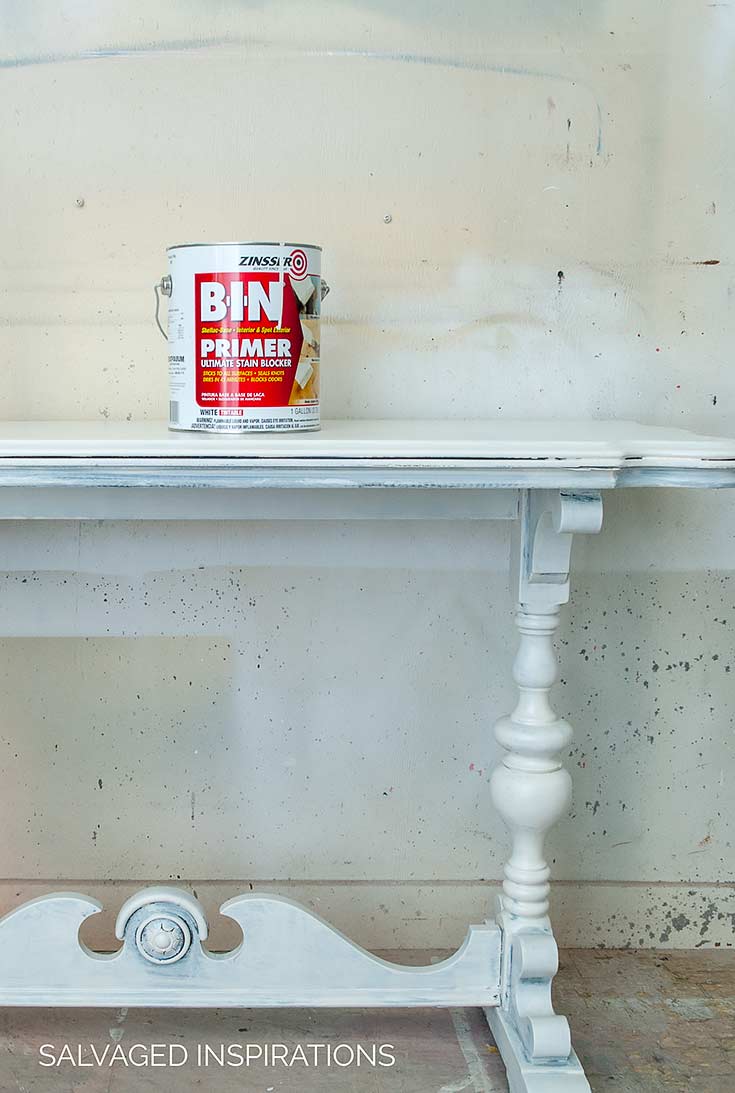 Priming Table w BIN Shellac Primer To Stop Bleed Through
