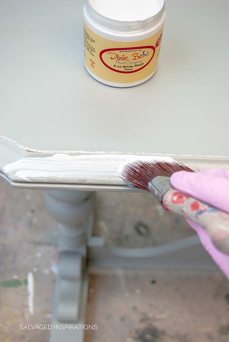 White Glazing Salvaged Console Table