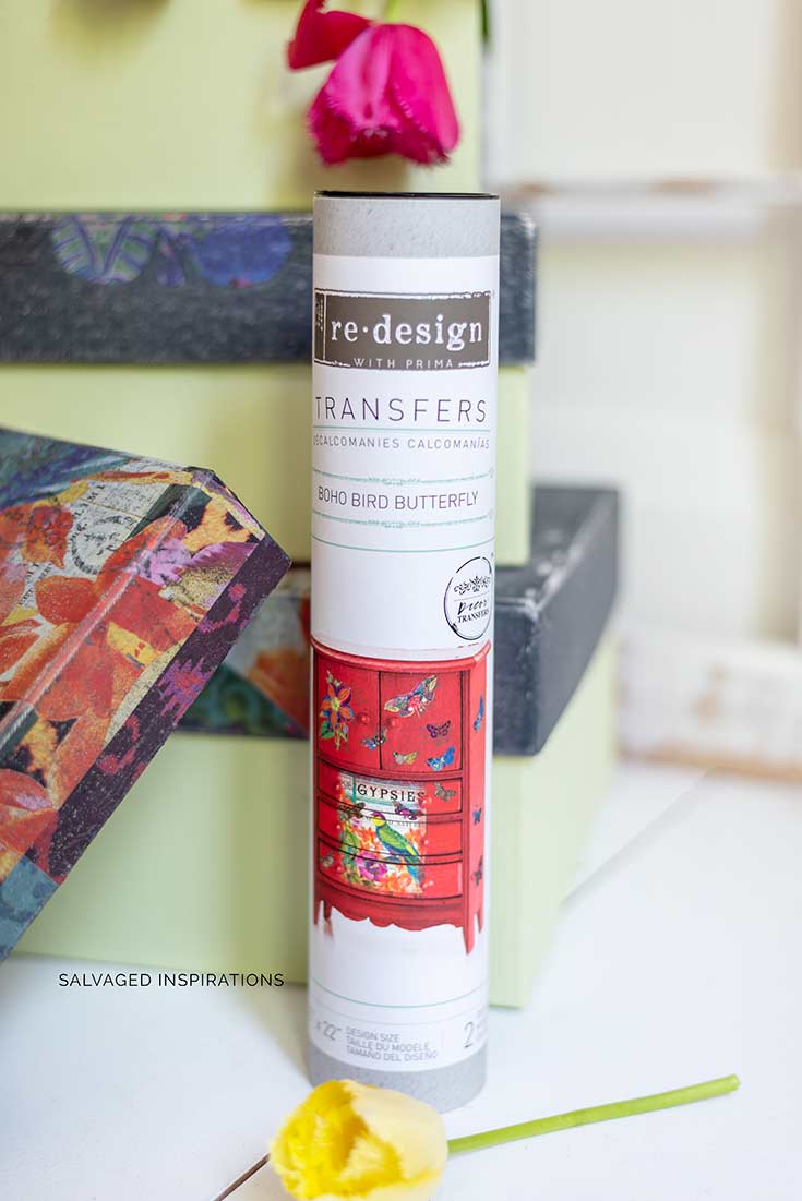 redesign boho bird butterfly transfer