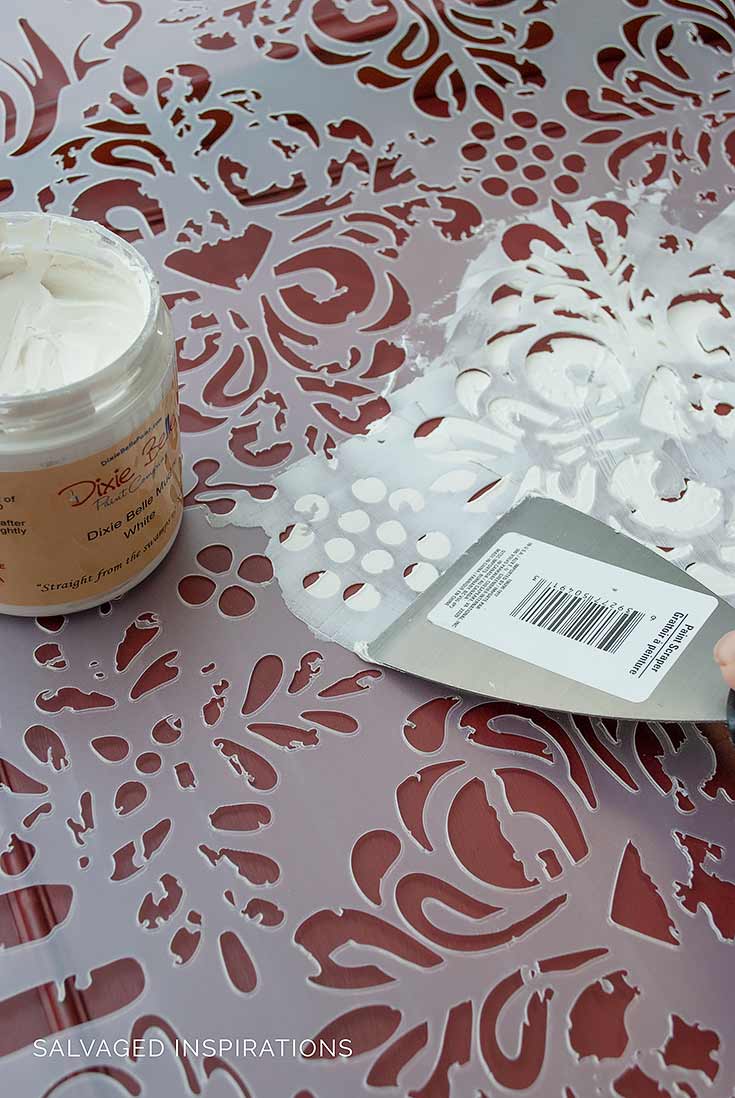 Applying Dixie Mud to Raised Stencil Design