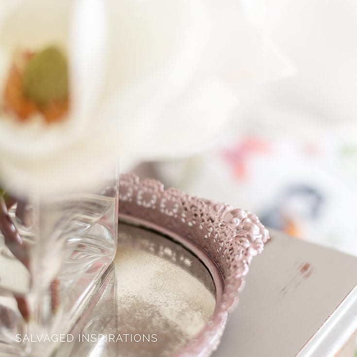 Close Up of DB Rozay Metallic Painted Thrift Tray