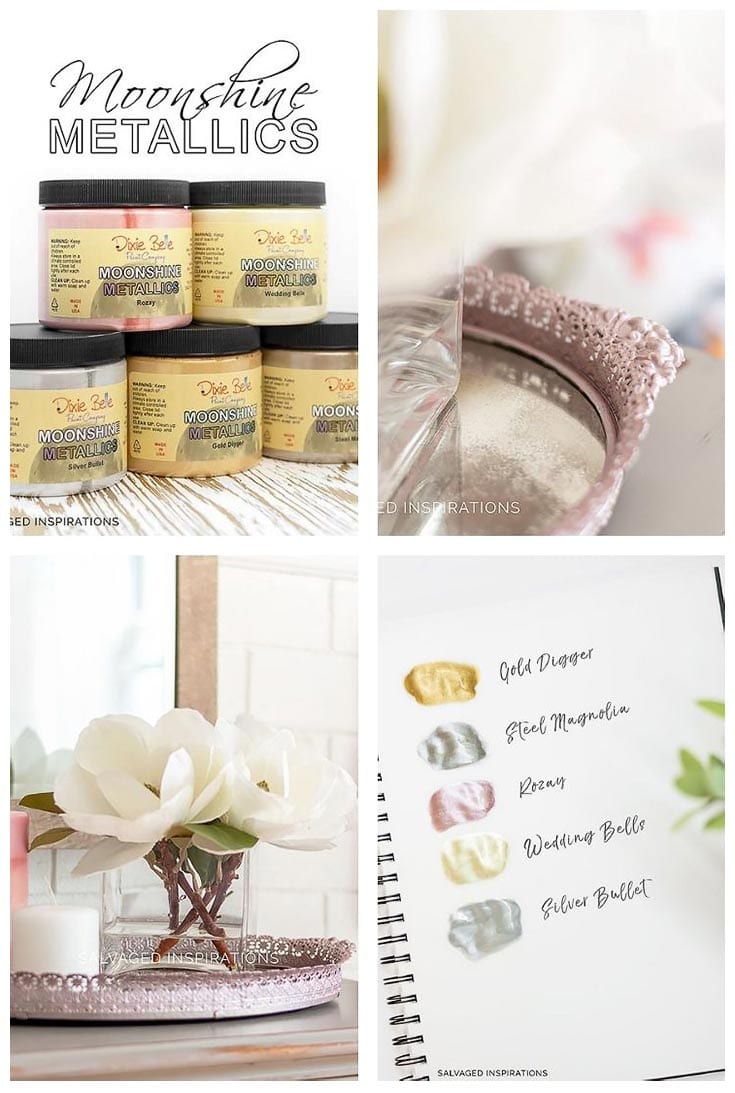 Dixie Belle Moonshine Metallic Paints - Thrift Tray Makeover