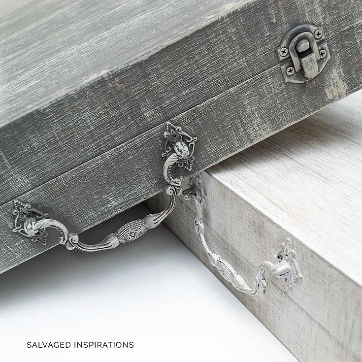 Dry Brushed Wood Luggage Boxes