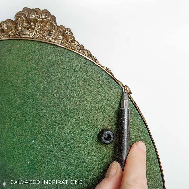 Removing the Back From Vintage Tray