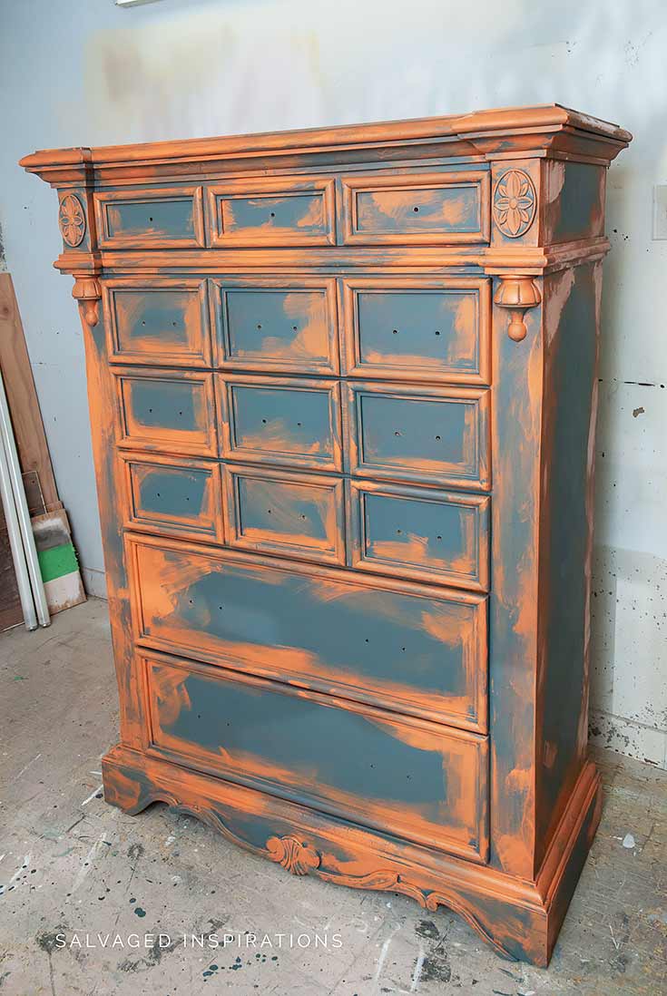 Tallboy Layered Chalk Paint Makeover In Progress