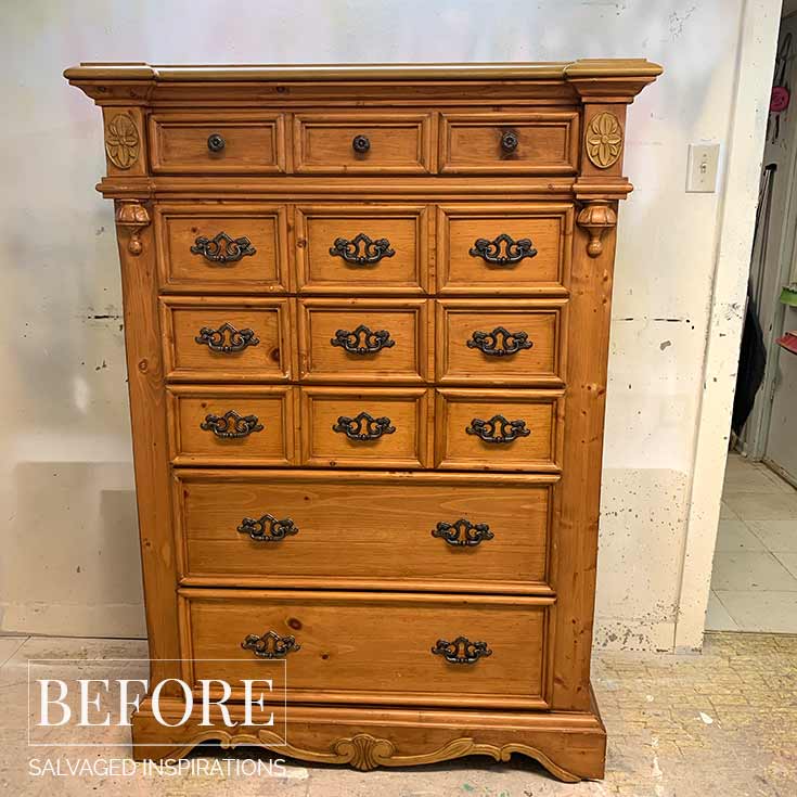 Tallboy Pine Dresser Before