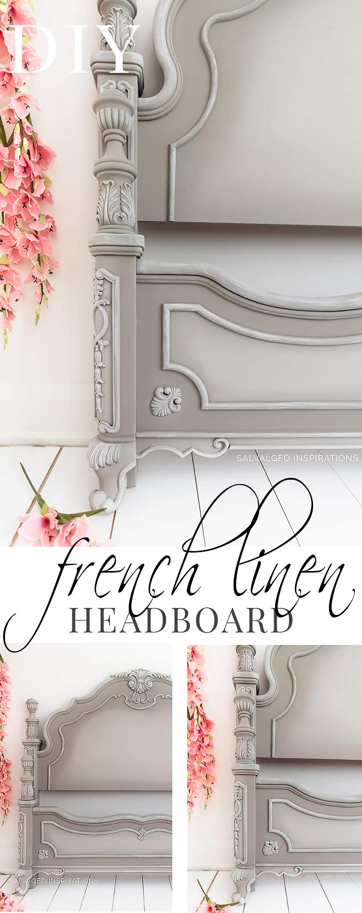 DIY French Linen Headboard Pin