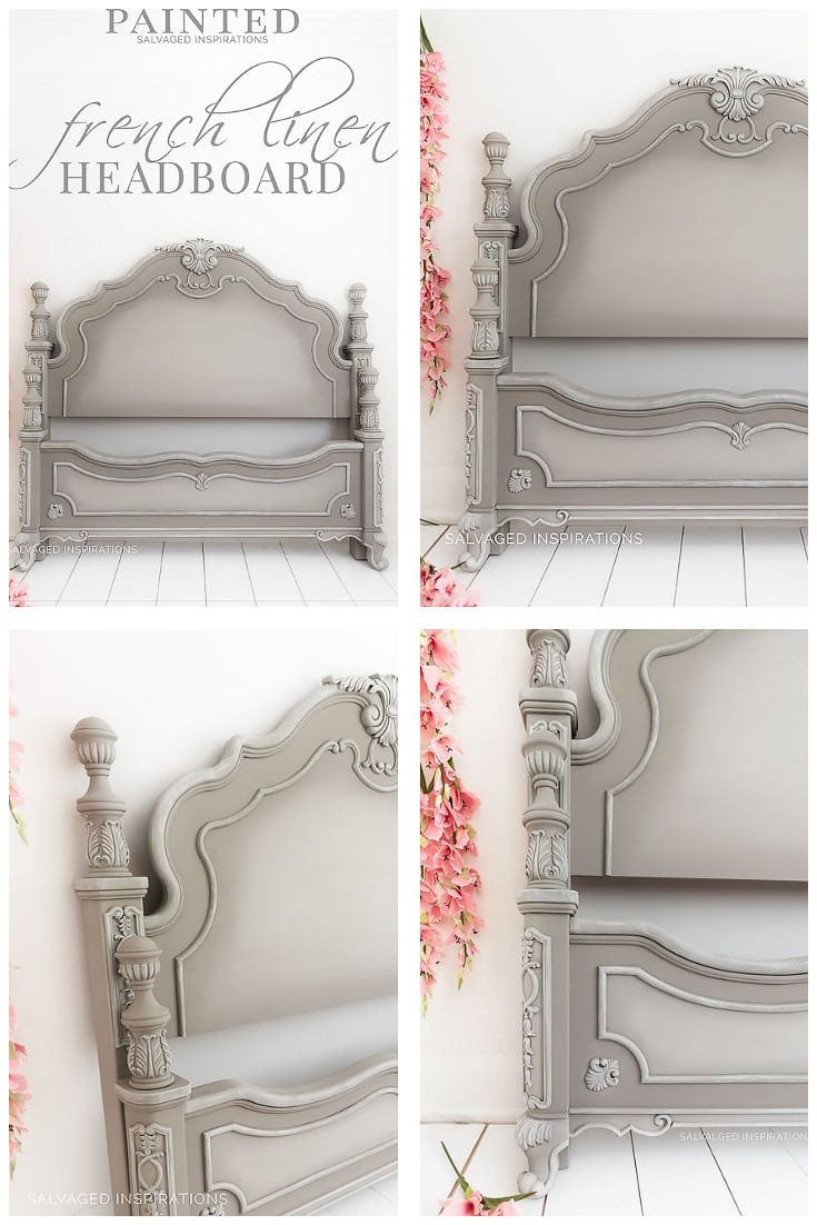 Headboard Painted in French Linen by Salvaged Inspirations