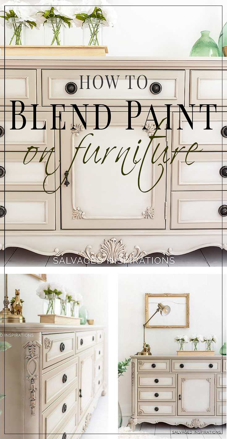 How To Blend Paint on Furniture - Dresser Makeover1