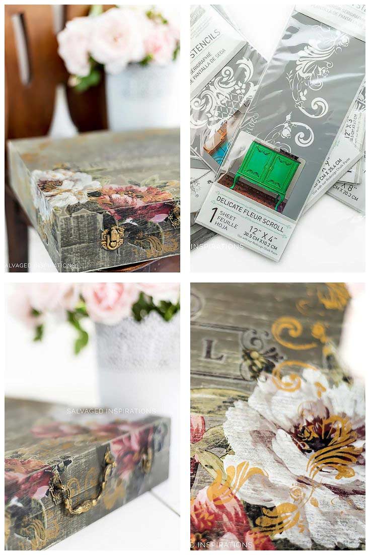 ReDesign With Prima Delicate Fleur Scroll Silk Screen Stencil