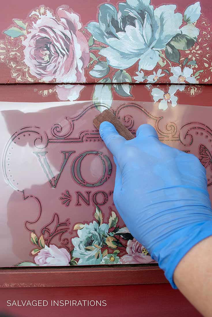 Applying Fuchsia Sunset Furniture Transfer