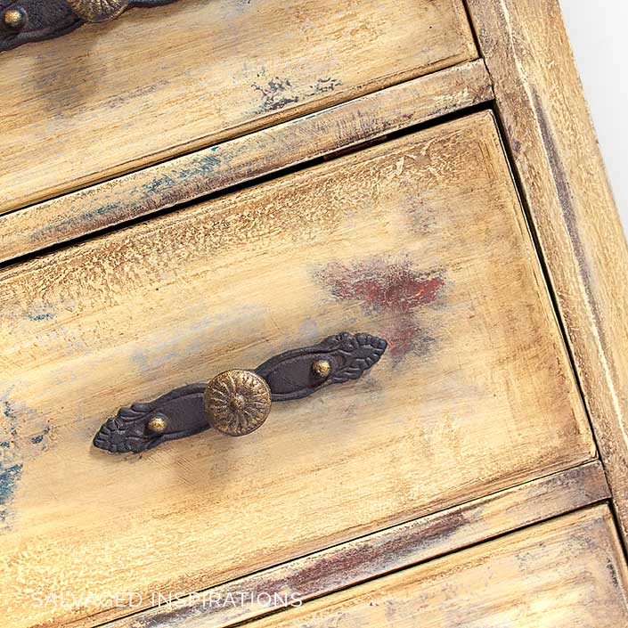 Close Up of Textured Finish on Antique Dresser Makeover IG