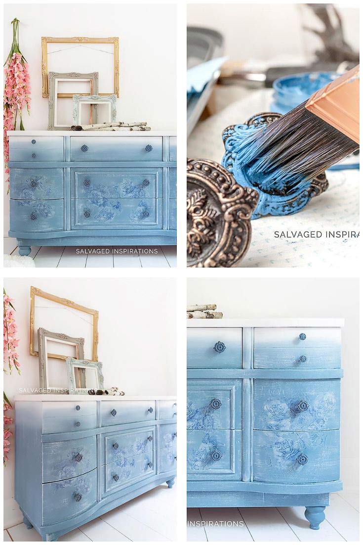 DB Dusty Blue Floral Dresser Collage