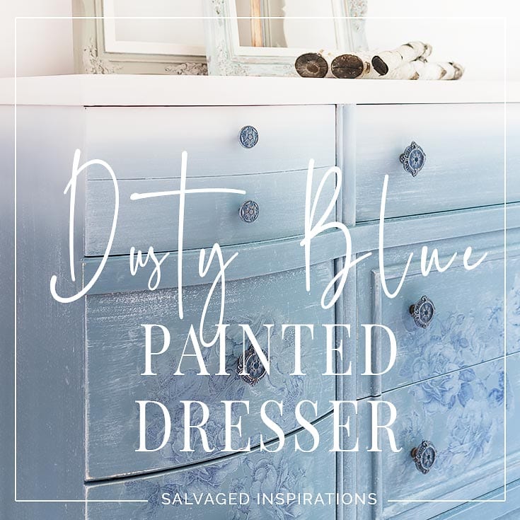Dusty Blue Floral Painted Dresser txt