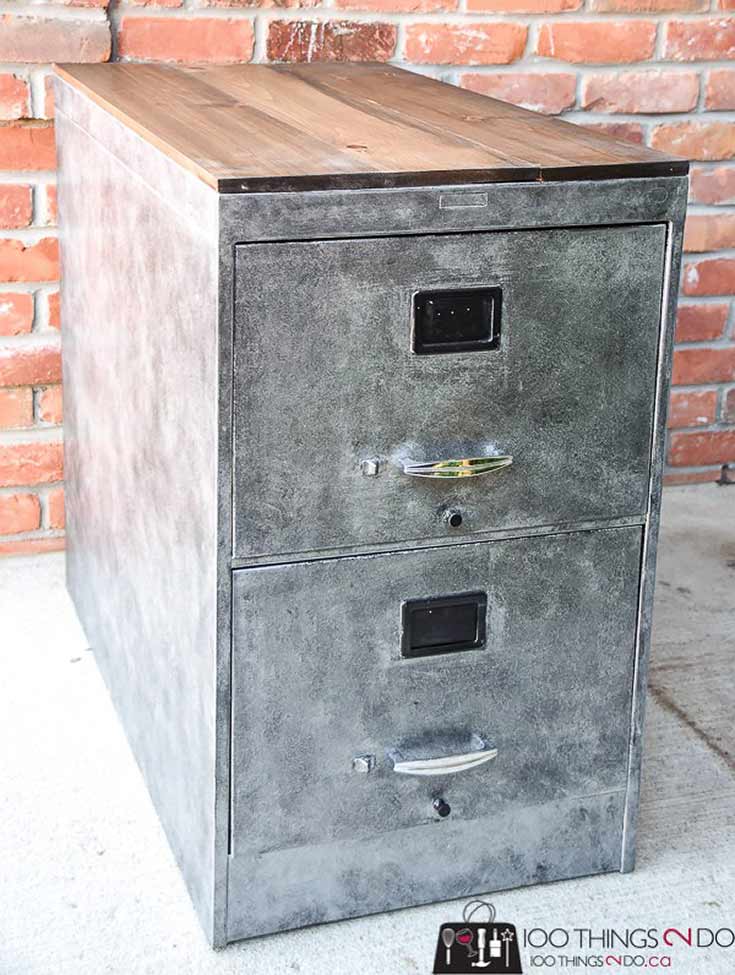 Faux-zinc-filing-cabinet 100 Things 2 Do