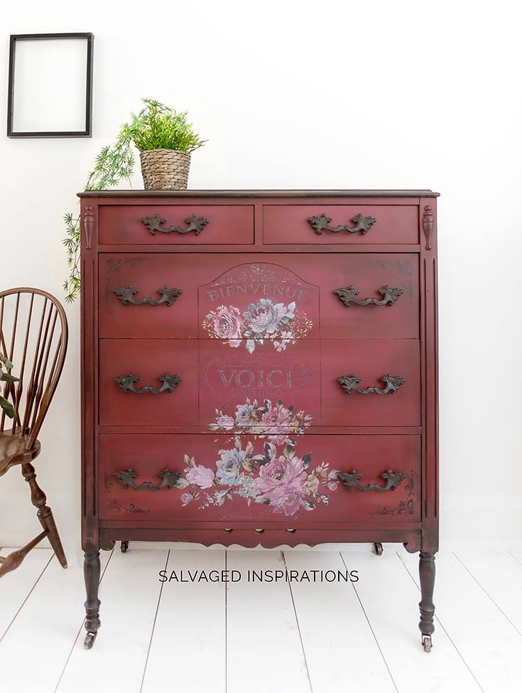 Fuchsia Sunset Painted Dresser