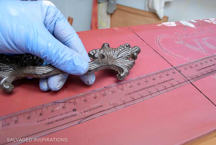 Measuring and Installing Handles on Painted Dresser