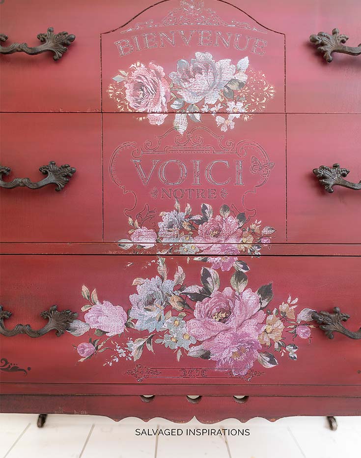 Painted Furniture With Fuchsia Sunset Transfer