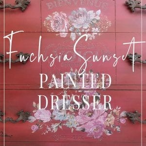 Painted Tallboy With Fuchsia Sunset Transfer