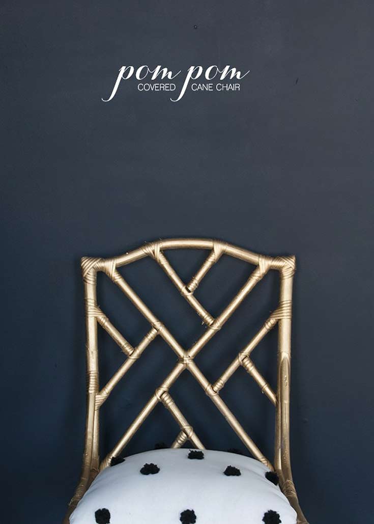 covered-cane-chairs painted in Metallic Gold Earnest Home Co