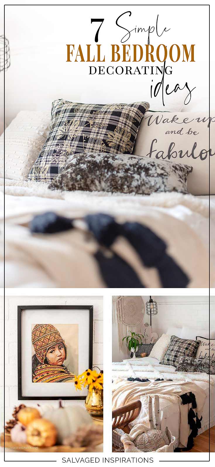7 Simple Fall Bedrom Decor Ideas Collage Salvaged INspirations