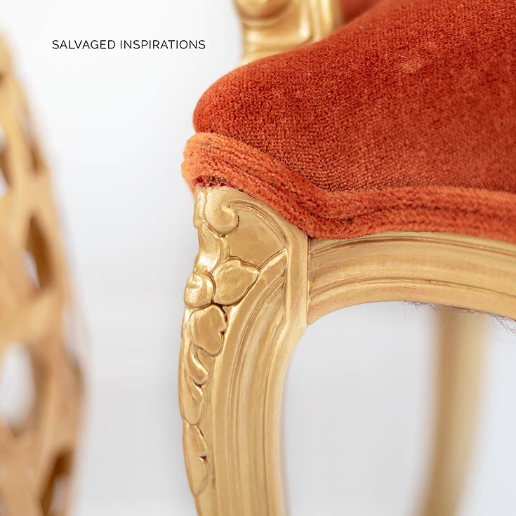 Close Up of Painted Gold Metallic Chair Leg IG