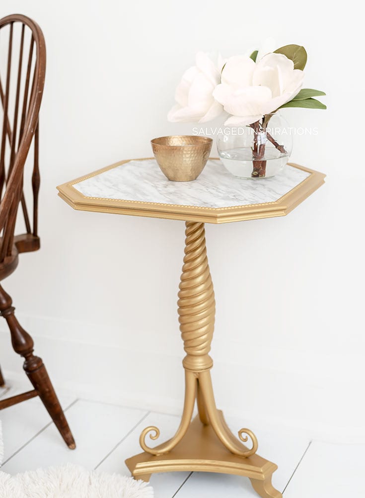DB Gold Digger and Faux Marble Table Makeover