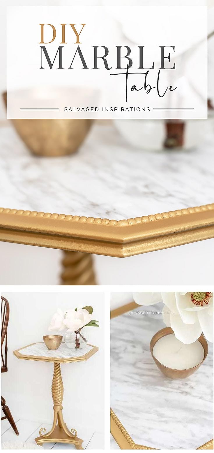 DIY Marble Table Tutorial by Salvaged Inspirations