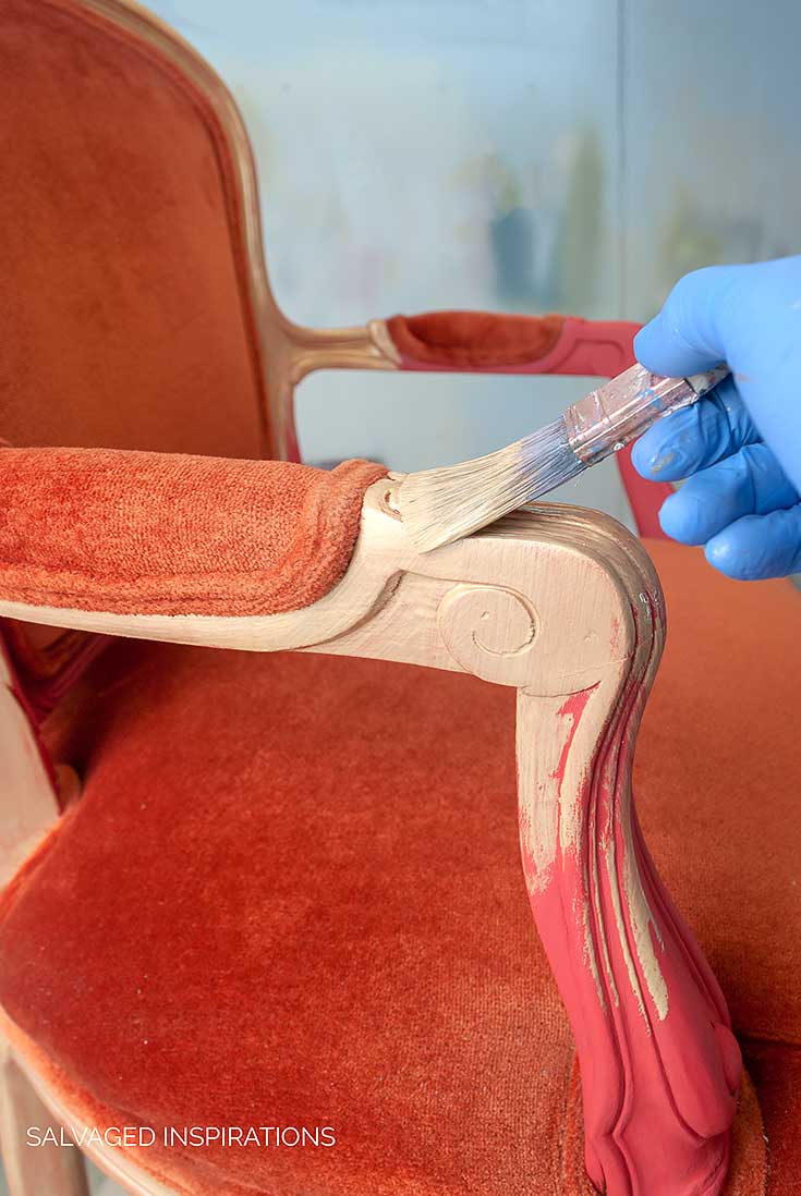 Painting Velvet Chair with Gold Metallic Paint