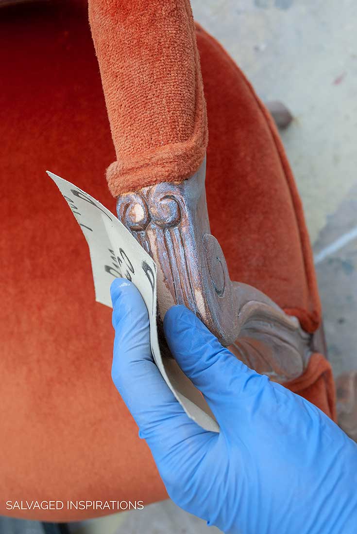 Sanding Wood on Accent Chair