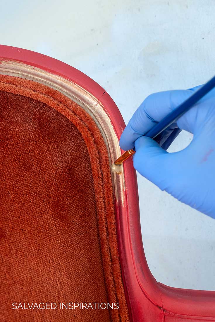 Using a Small Brush To Paint Chair Details