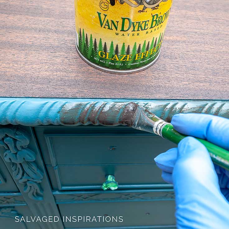 Applying Van Dyke Brown Glaze to Furniture