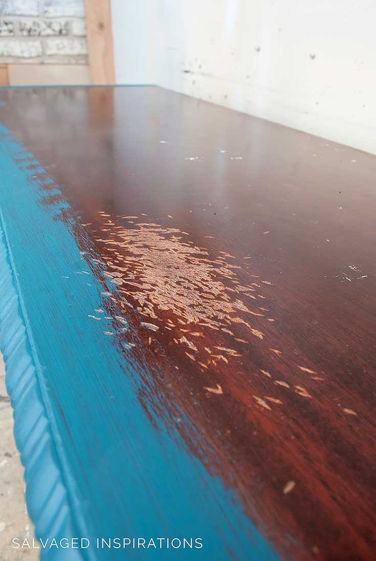 Beat Up Veneer Buffet Top