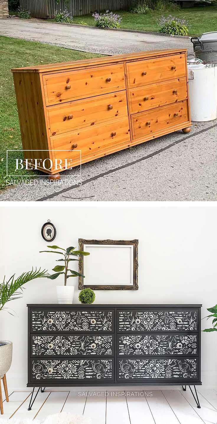 Ikea Curb Shopped Dresser Before and After