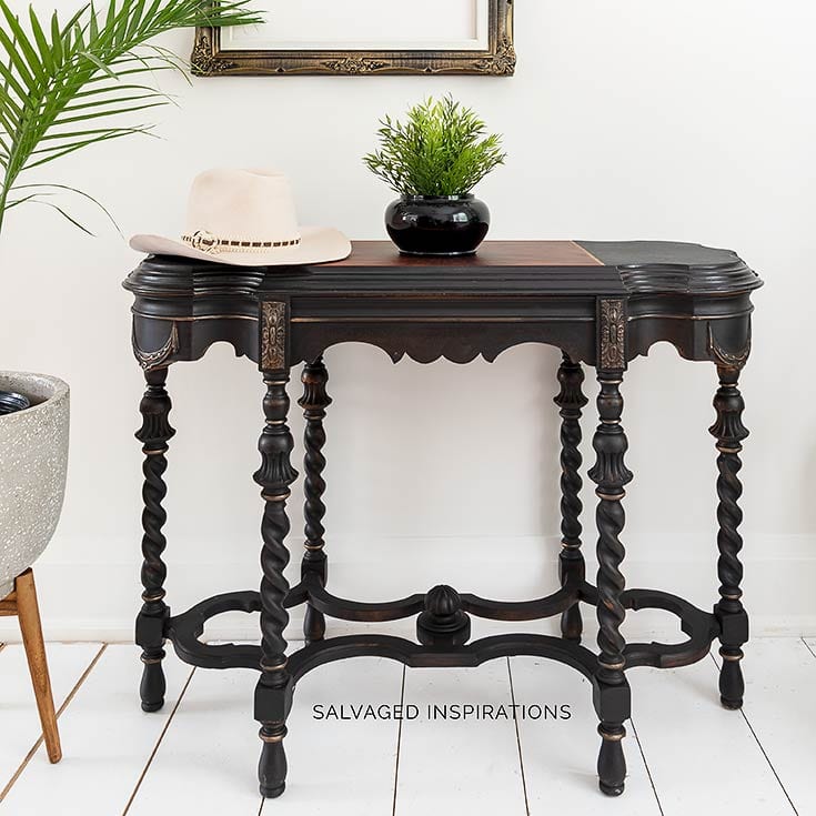 Painted And Stained Vintage Hall Table IG