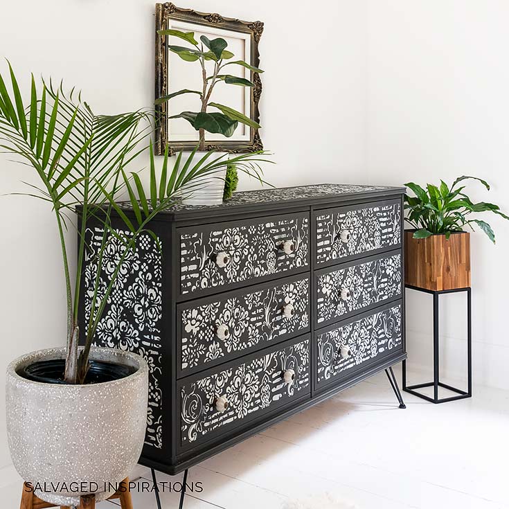 Side View of CurbShopped Ikea Dresser Restyled