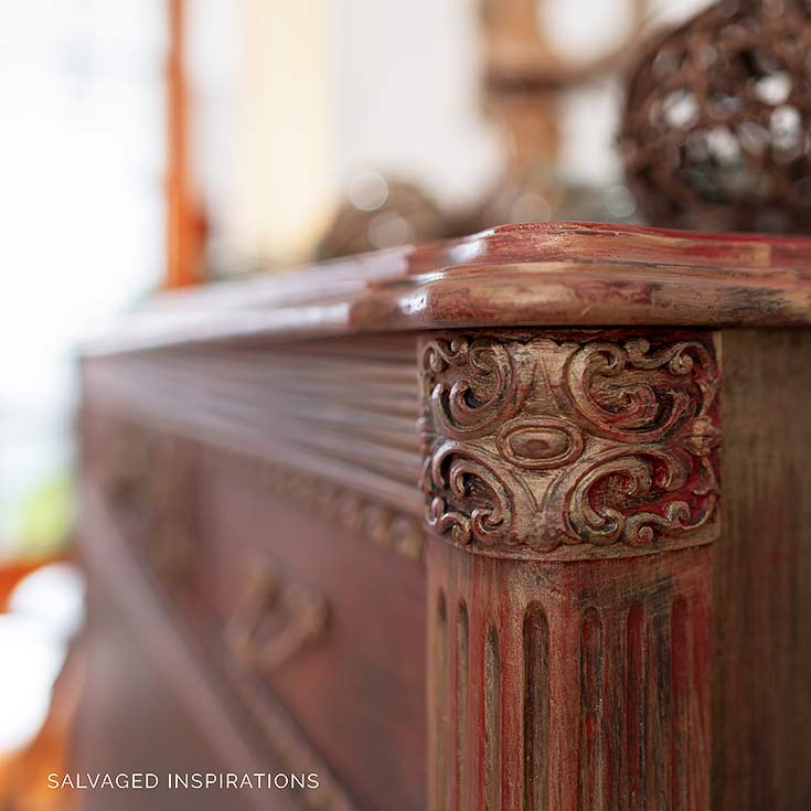 Close Up Of Gold Layered Vintage Dresser