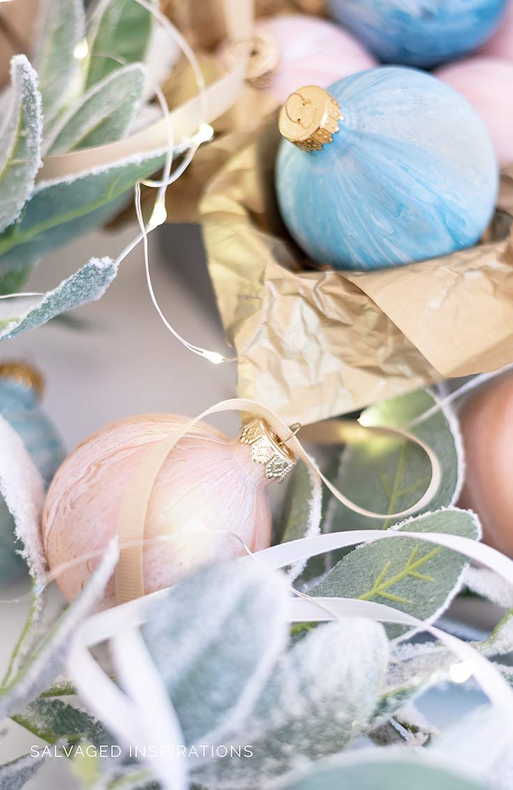 Dirty Pour Painting on Christmas Ornaments