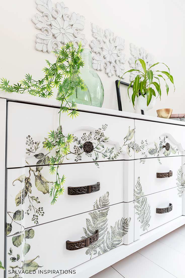 Fern Woods Laminate Dresser Makeover