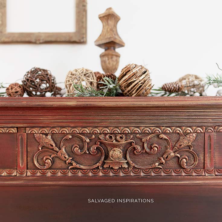 Gold Metallic Layered Vintage Dresser